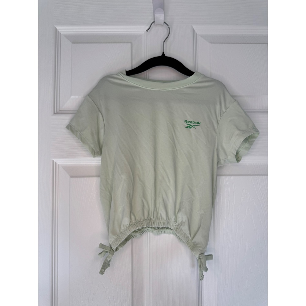 Reebok Kids Mint Green Short Sleeve Active Tee Cinched Tie Hem Size 4T